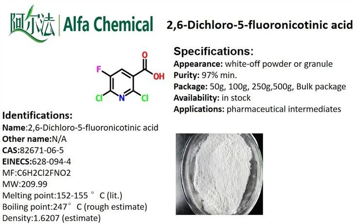 CAS NO.82671-06-5 2,6-Dichloro-5-fluoronicotinic Acid