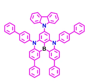 CAS:1878102-32-9丨5H,9H-[1,4]Benzazaborino[2,3,4-kl]phenazaborin, 5,9-bis([1,1′-biphenyl]-4-yl)-7-(9H-carbazol-9-yl)-2,12-diphenyl- CAS-Nr. 1878102-32-9